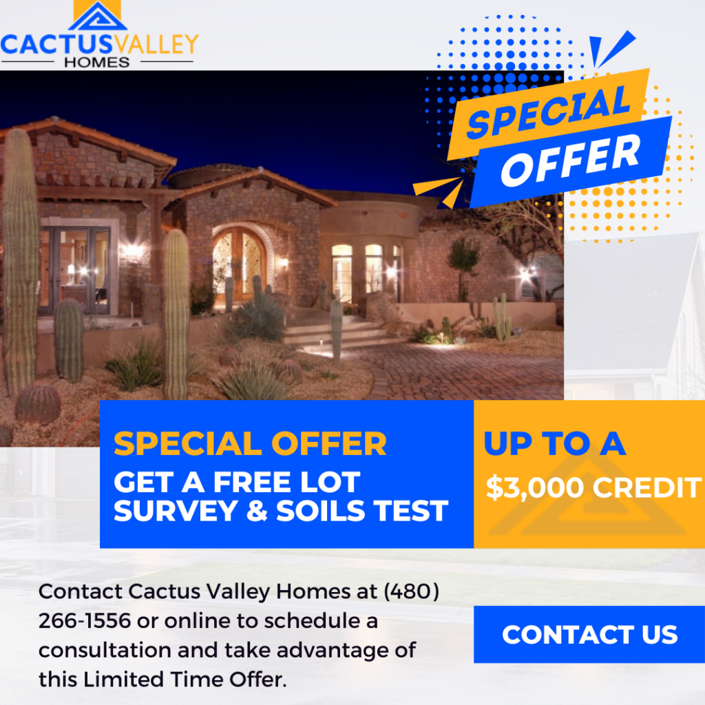 Get a FREE Lot Survey and Soils Test (up to $3,000 credit)